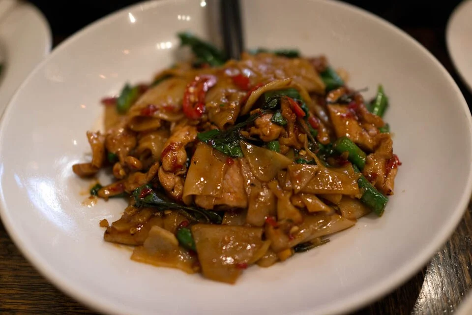 Thai-inspired basil chicken — real photograph
