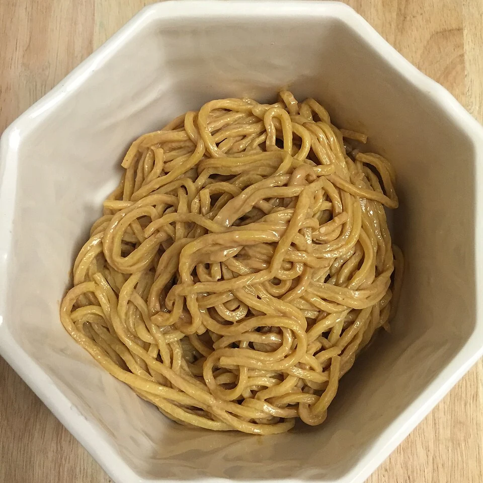 Sesame noodles — real photograph
