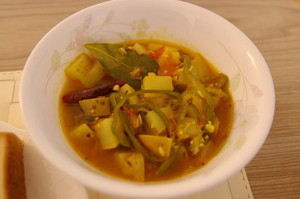 Vegetable soup curry — real photograph