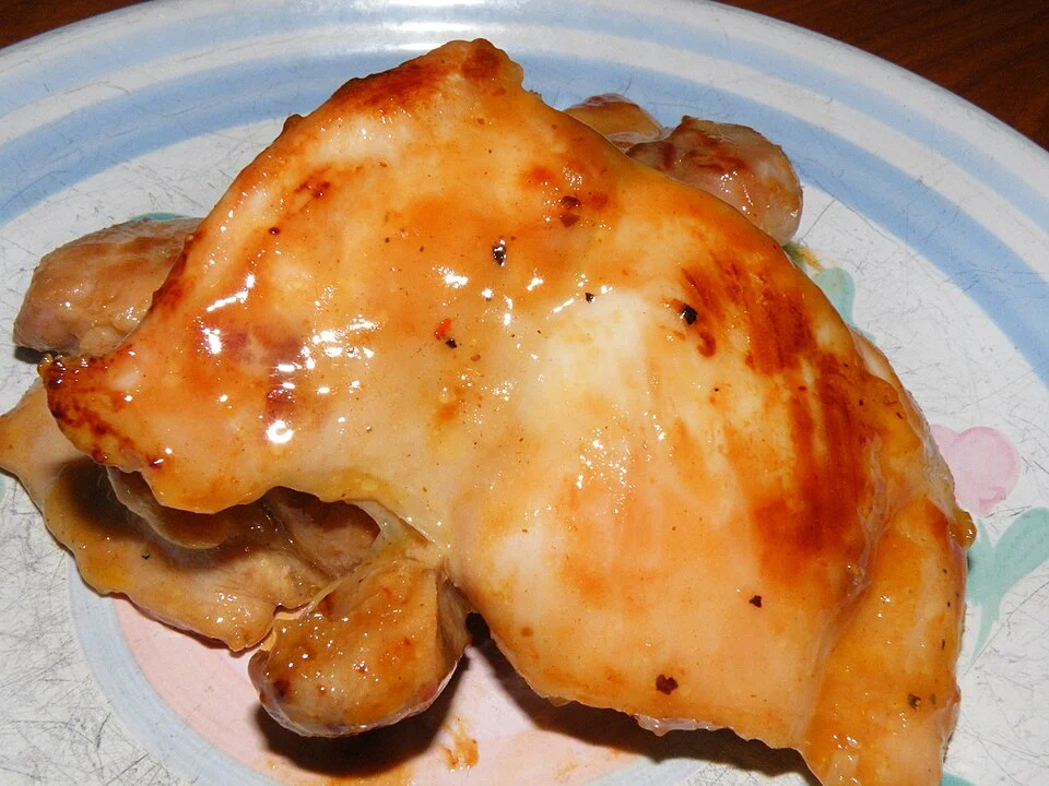 Ginger teriyaki chicken — real photograph